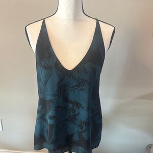 Dalia M Elegant Teal and Black Women's cami Top